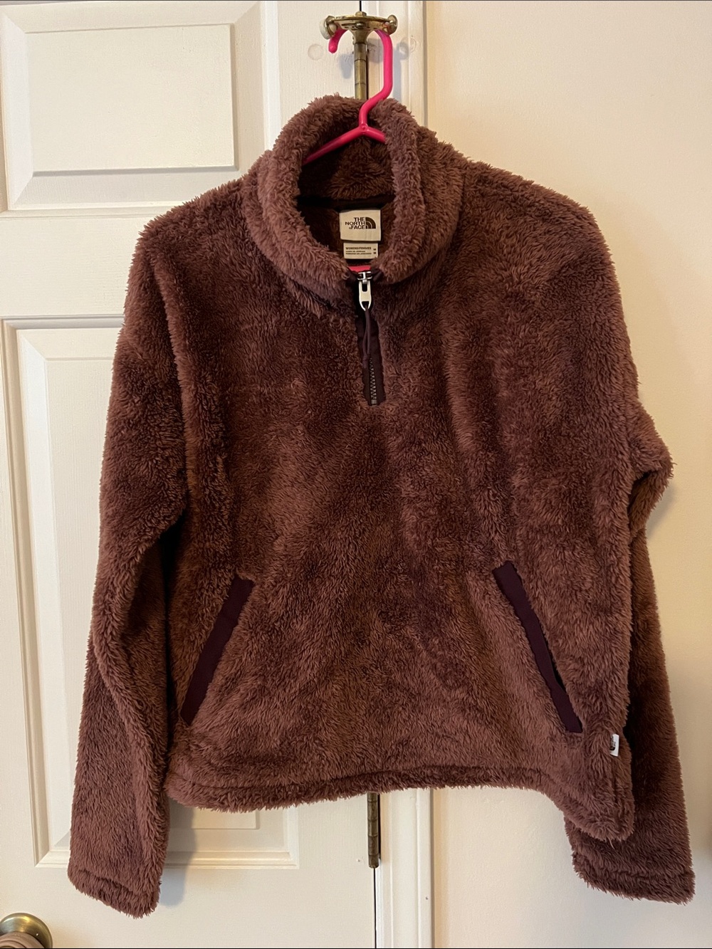 The North Face plush 3/4 zip fleece pullover size M